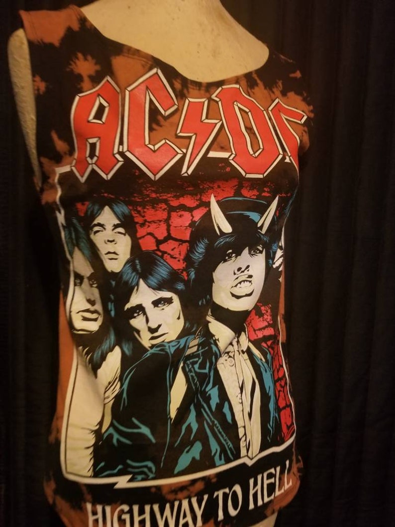 Ladies Heavy Metal Rock and Roll Tank Top Acdc Highway to Hell DIY ...