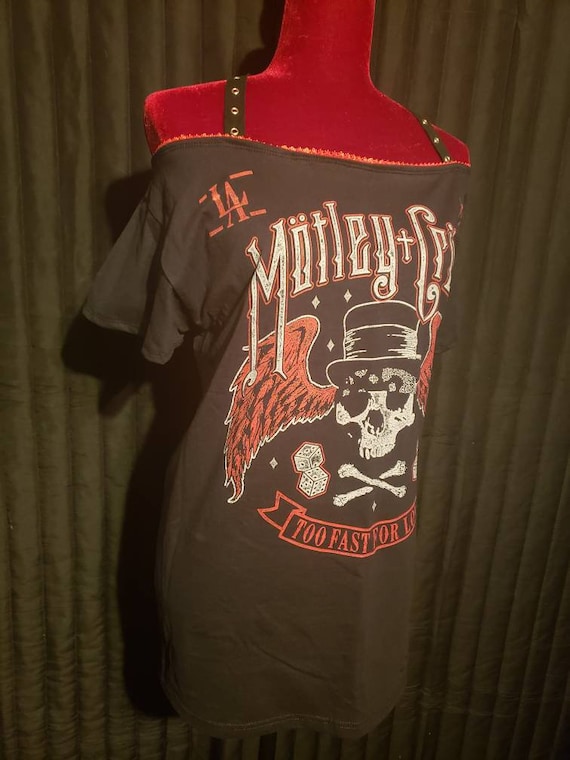 T-shirt Motley Crue Ufficiale - Band Dagger, Nera, Unisex, Cotone, Stampa Grafica Vintage