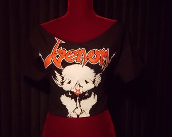 BLACK METAL band shirt  ladies crop top available in many sizes