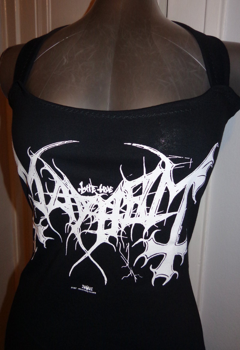 MAYHEM black metal heavy metal band shirt halter top DIY gereconstrueerd zwart gemaakt op bestelling van uw maat voor fans van burzum watain keizer Kleding Dameskleding Tops & T-shirts Haltertops 