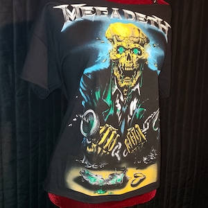 MEGADETH ladies handmade scoop neck off the shoulder top rock and roll heavy metal womens band tee band shirt