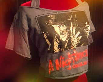 NIGHTMARE ON ELM Street ladies crop top band shirt available in many sizes