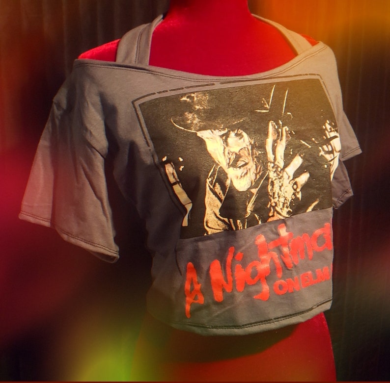 NIGHTMARE ON ELM Street ladies crop top band shirt available in many sizes image 1
