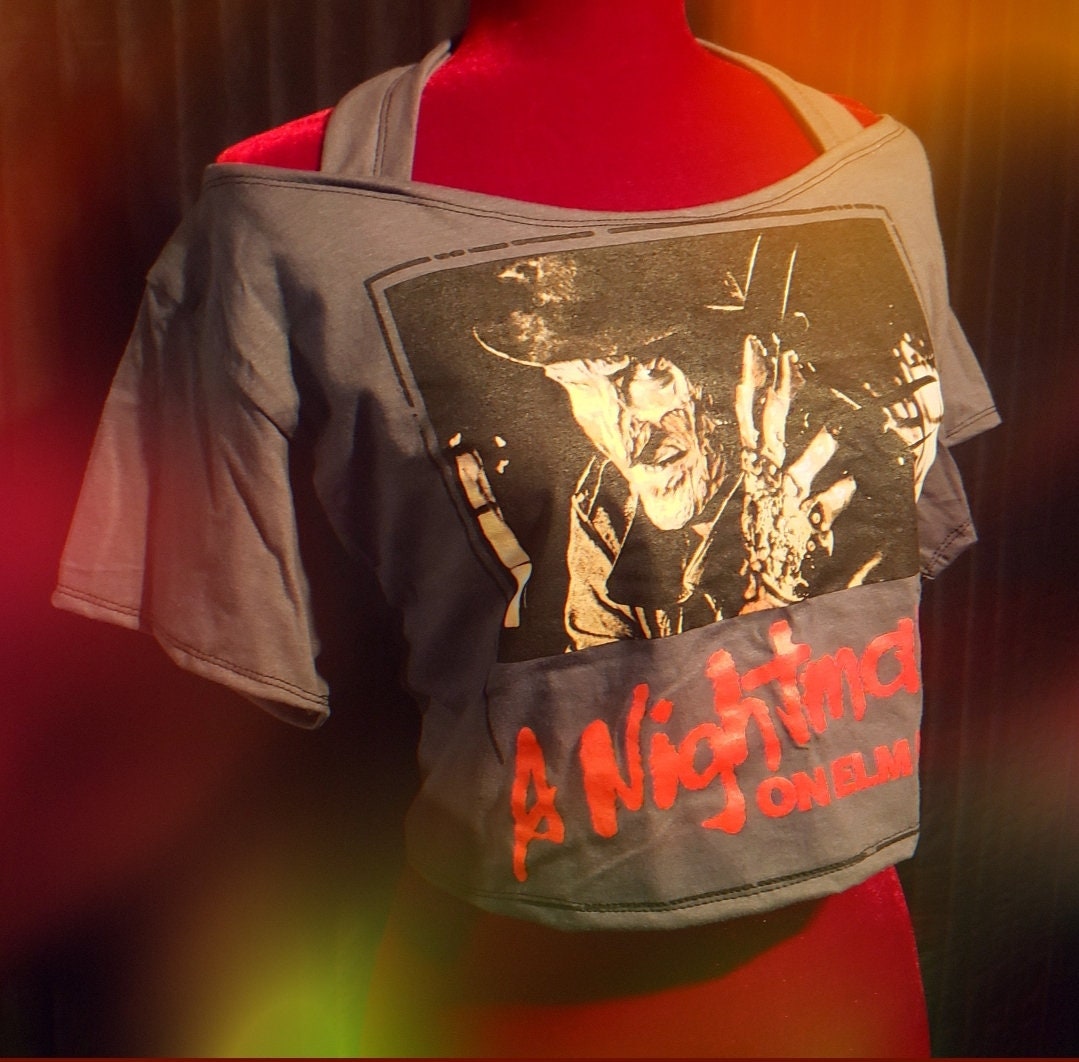 NIGHTMARE ON ELM Street ladies crop top band shirt available in many sizes
