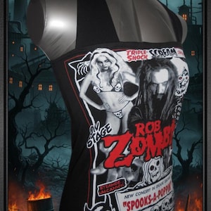Rob Zombie tshirt - handmade diy halter top band shirt. Spook Show