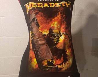 Megadeth ladies sharkbite styled tank top available in many sizes