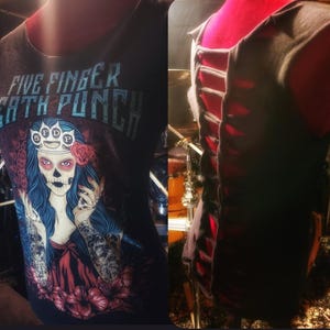 Five finger death punch band shirt handmade tank weaved back design size medium