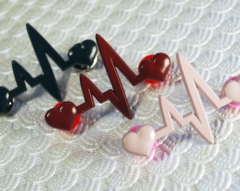 La existencia es inútil Pin y horquillas para el pelo con forma de latido del corazón
