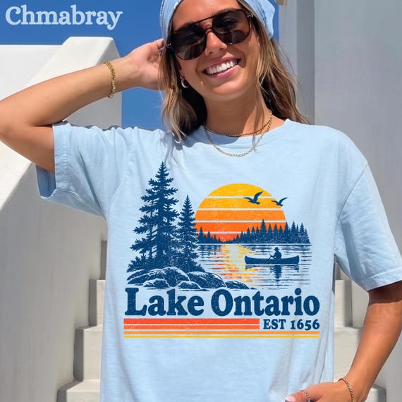 Lake Ontario Shirt, Vintage Lake Tee, Toronto Lake Shirt, Beach Vacation T Shirt, Ontario Gift, Lighthouse Graphic Tee, Summer Shirt