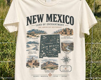 New Mexico T Shirt, New Mexico Graphic Tee, Southwest Shirt, New Mexico Travel Shirt, Santa Fe Shirt, Desert Shirt, Western Tee