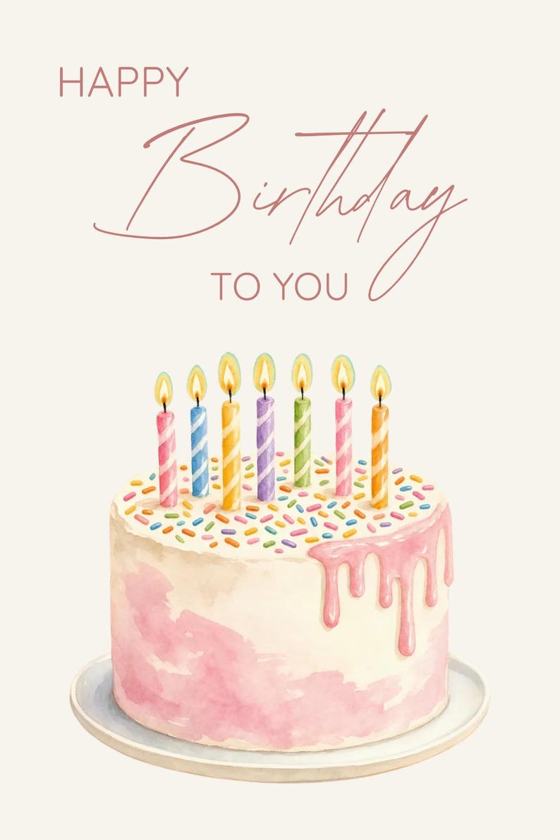 Cake Topper Template, Printable Cake Topper Design, Editable Canva Cake ...