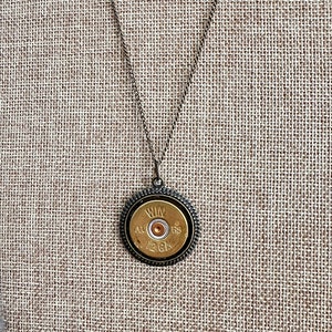 Conjunto de bala Winchester calibre 12 em pingente de bronze