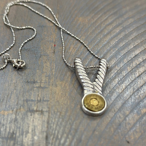 357 Magnum Bullet Necklace in Silver