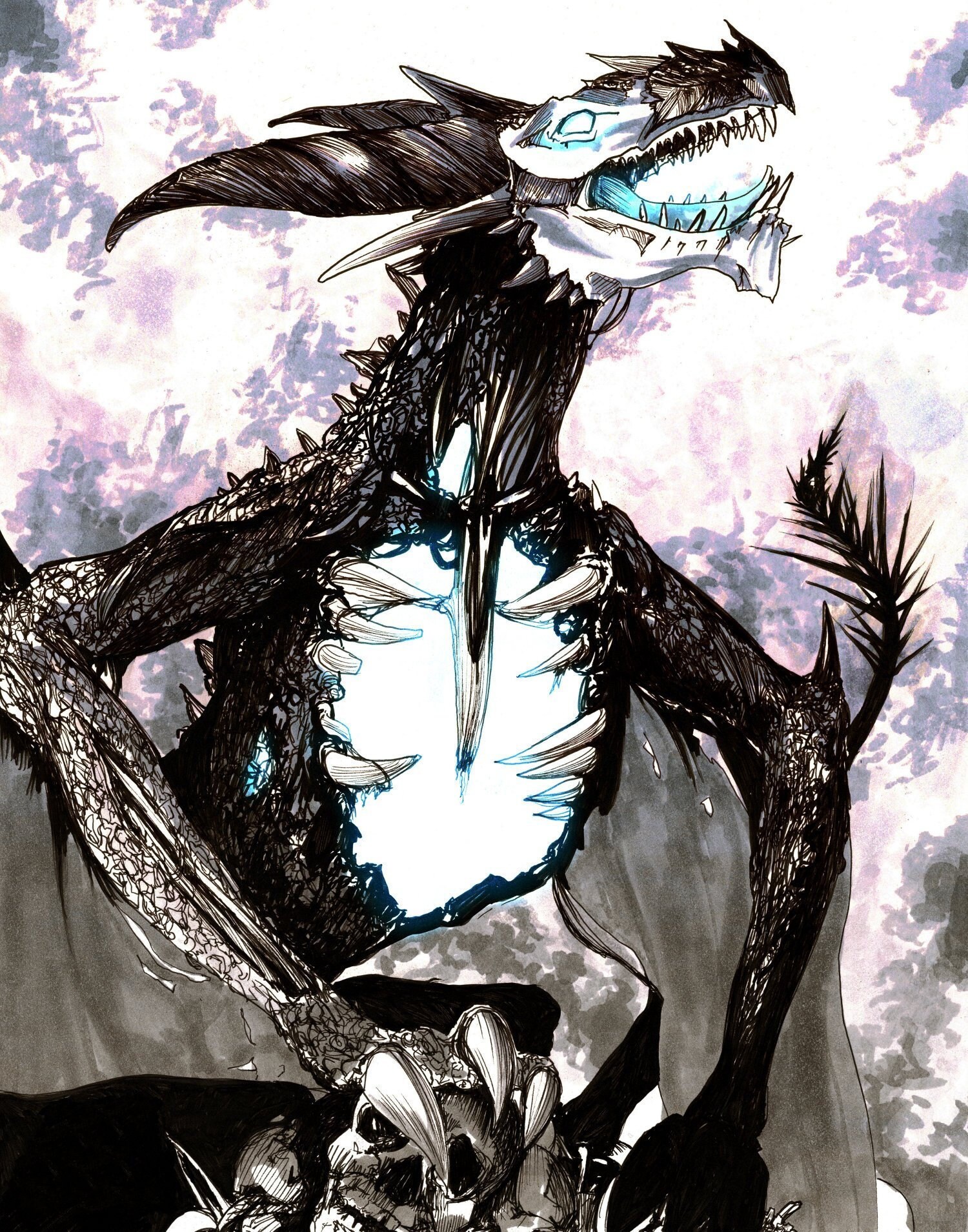 Dracolich 8x10 Or 11x14 Print Fantasy Dragon Wall Art Etsy India