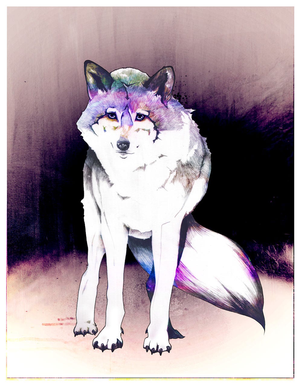 Galaxy Wolf 8x10 Or 11x14 Print Fantasy Animals Wall Art Etsy Ireland