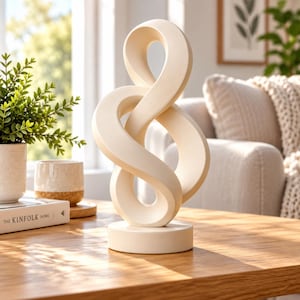 Infinity Loop Sculpture STL, Modern Abstract Decor, Minimalist Geometric Statue, 3D Printable Desk Sculpture, Digital Download
