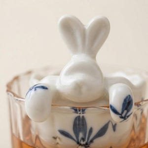 Passoire à thé en céramique fait main pour lapin, infuseur à thé animal élégant pour animaux de compagnie, cadeau unique pour cadeaux