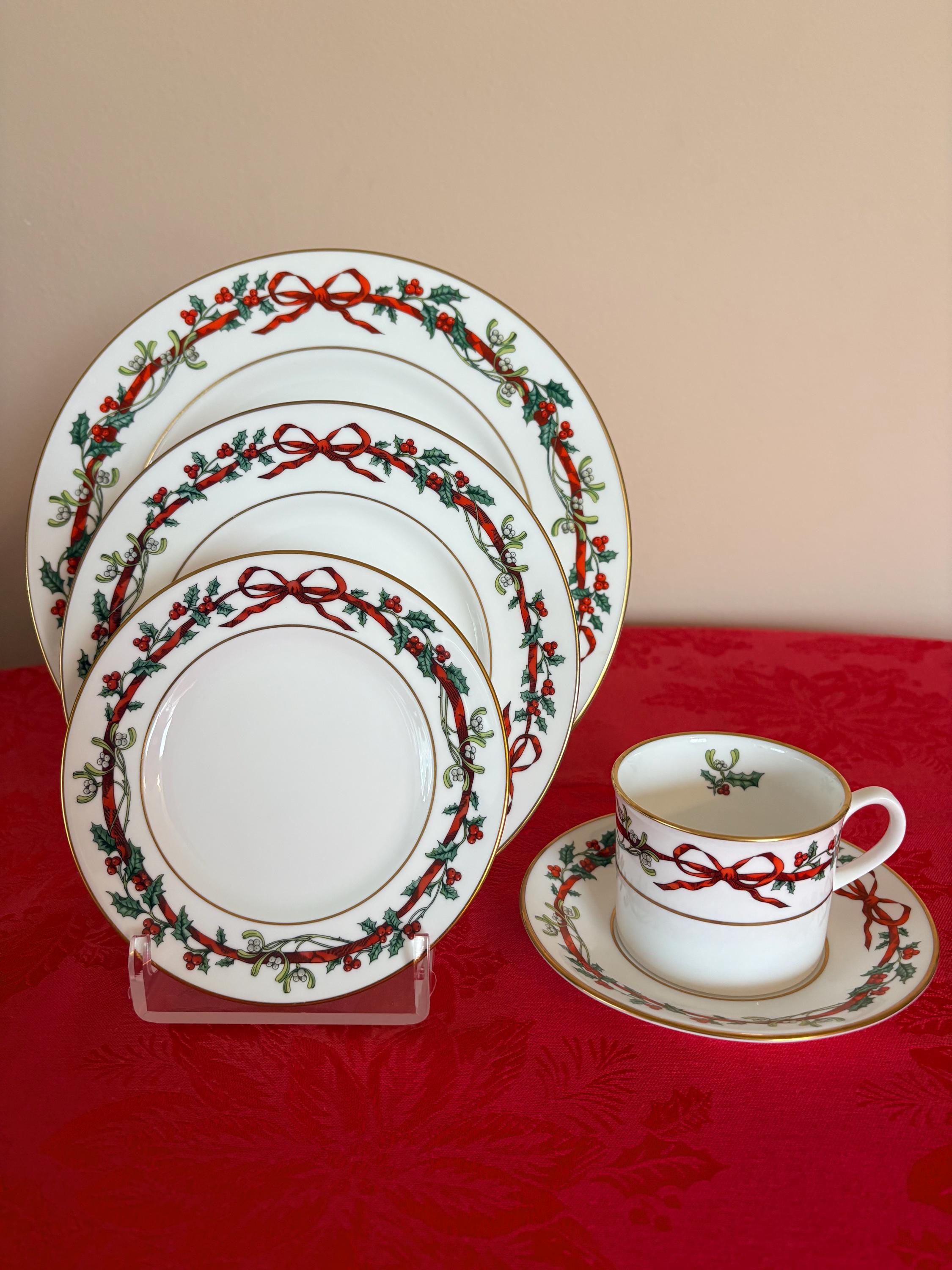 Royal Worcester Holly Ribbons Dinner Plates - Etsy