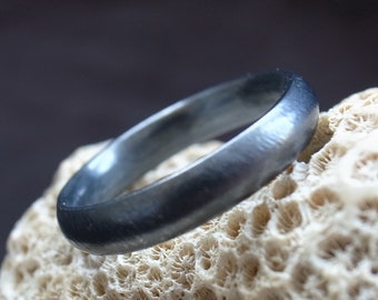 Rustic Titanium Ring, Dark Gray, Superfine texture court fit ring, Mens domed Ring,Distressed Titanium band,Women's  Men's Wedding Ring