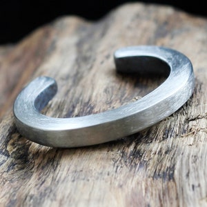 10mm wide and thick, Men's Heavy Titanium cuff bracelet, Square Handmade soft Matte Brushed, grade 2 titanium jewelry, Men titanium Bangle