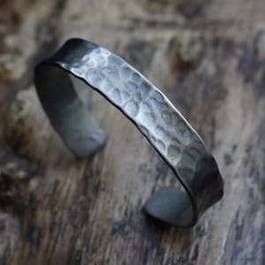 Titanium cuff bracelet, anodized handmade hammered sanding antiqued, solid grade 2 titanium bracelet, titanium jewelry, men and women bangle