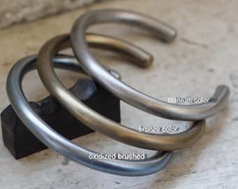 3-12mm Titanium cuff bracelet,  solid grade 2 titanium bracelet,  handmade titanium jewelry, man and women titanium bangle