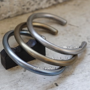 3-12mm Titanium cuff bracelet, solid grade 2 titanium bracelet, handmade titanium jewelry, man and women titanium bangle image 1