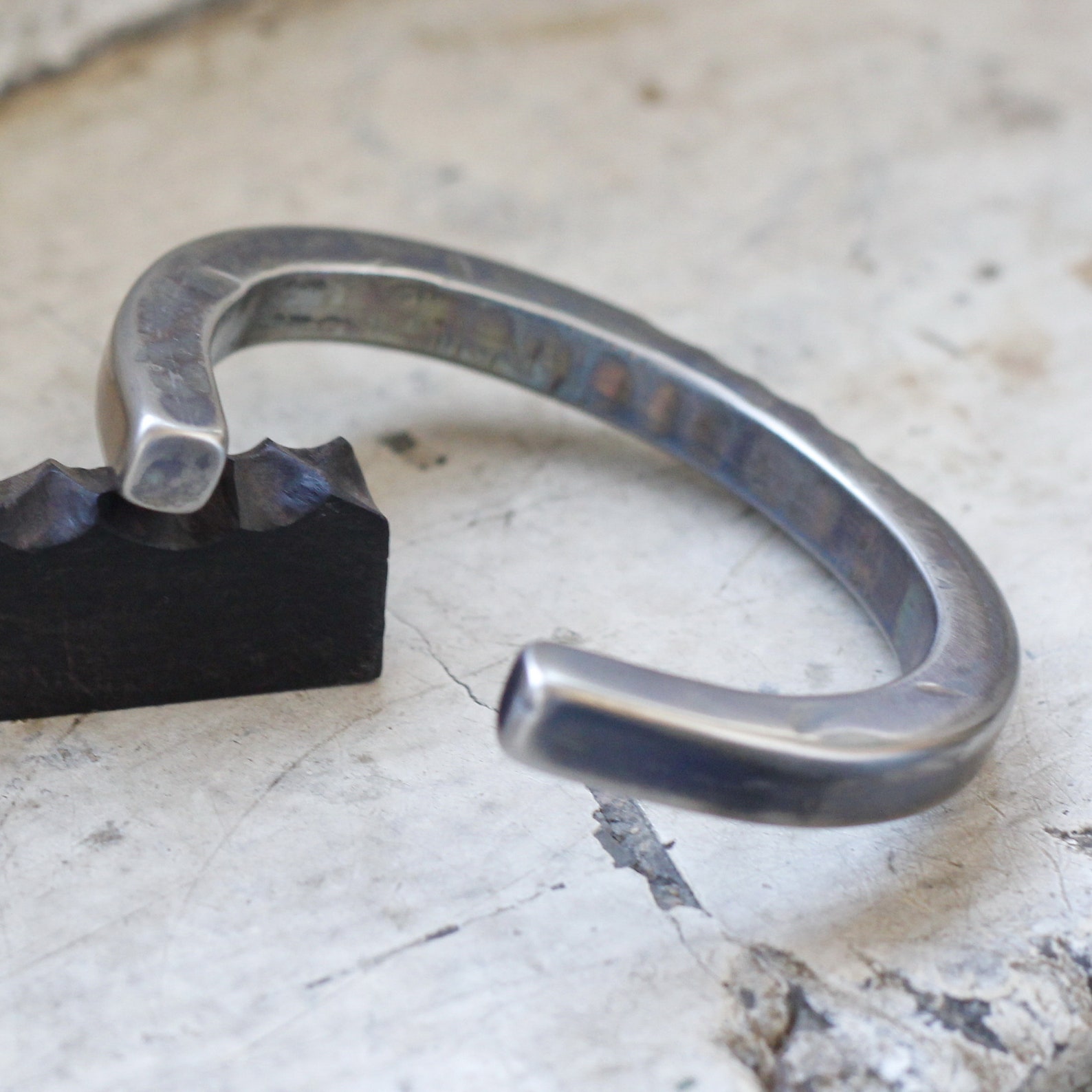 6810mm Wide Titanium Cuff Bracelet Hammered Rustic Rough Etsy