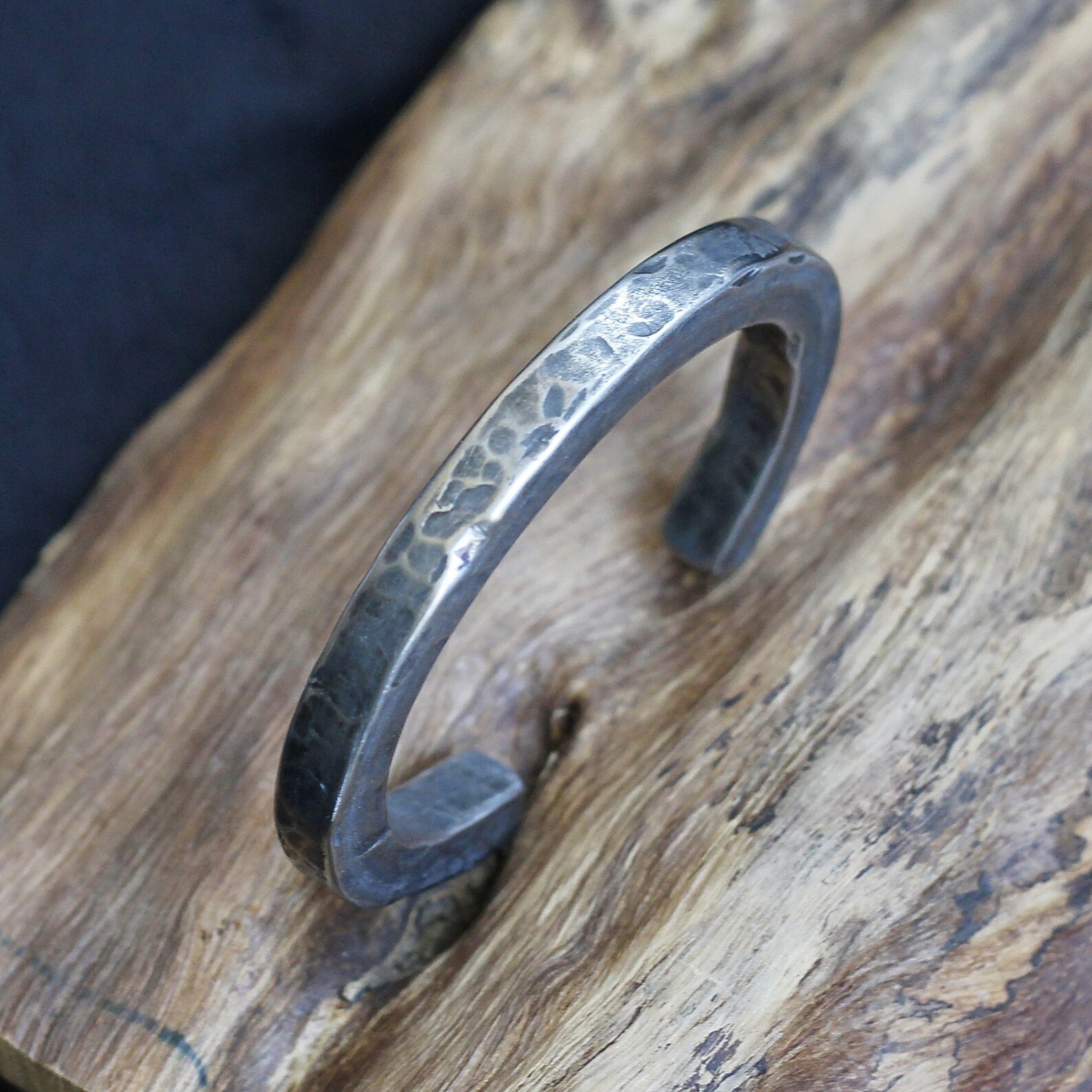 Men's Titanium Cuff Bracelet Handmade 8 X 8mm Hammered Etsy
