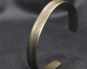 Titanium cuff bracelet |anodized handmade engraving wave |Bangle| Grade 2 |men and women unisex allergy free | jewelry