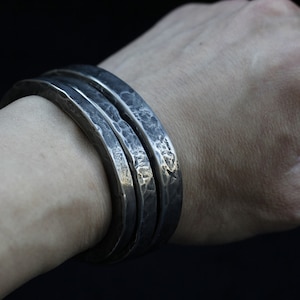 6, 8, 10mm wide, Titanium cuff bracelet ,  Hammered rustic rough style square solid grade 2 titanium bracelet, men and women titanium bangle