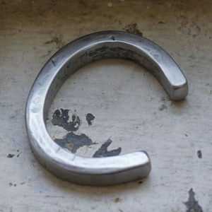 15mmx 10mm wide and thick, Heavy Titanium cuff bracelet, Hammered rustic rough style bracelet, Solid Grade 2 Titanium, Men&#39;s titanium Bangle