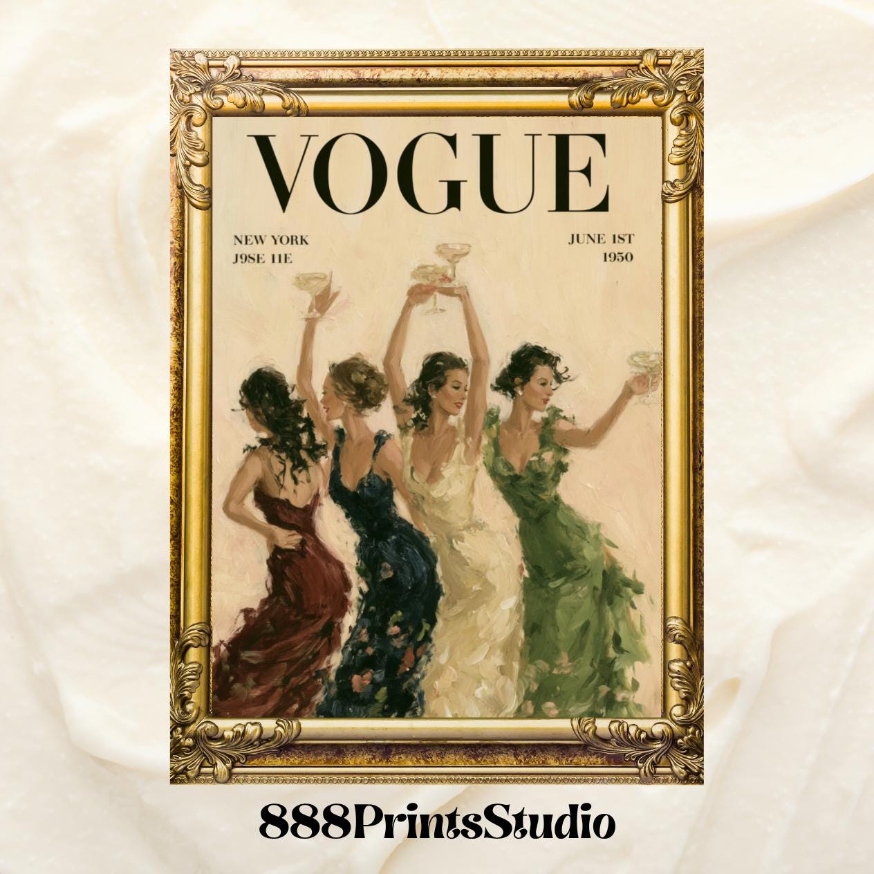 Vogue Poster Framed 1950s - Etsy