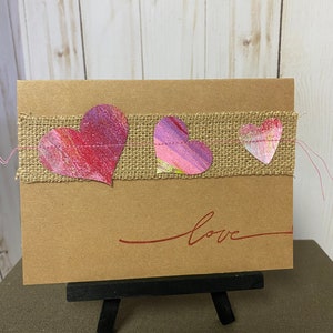 Tarjeta de San Valentín, Nota de Amor, Arte del Corazón, Arte Original, Único