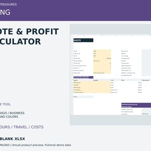 Moving Quote Calculator | Crew Hours & Job Profit Spreadsheet | Moving Company Pricing Template