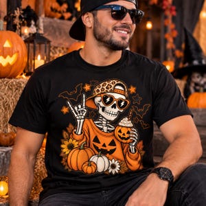 Halloween Skeleton  PNG, Retro Plaid Skeleton Design, Kids Halloween Shirt Sublimation, Spooky Skeleton Clipart, Unisex Halloween T-Shirt