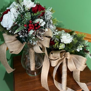 Christmas Berry Bridal Bouquets (4 Total) Each sold separately - Christmas Wedding/Winter Wedding - Wedding Bouquets