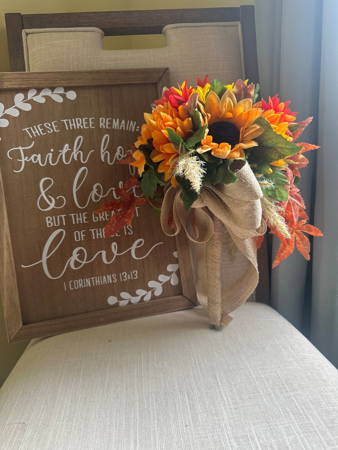 Fall Sunflower and Mum Bridal and Bridesmaid Bouquets 4 Total Sold