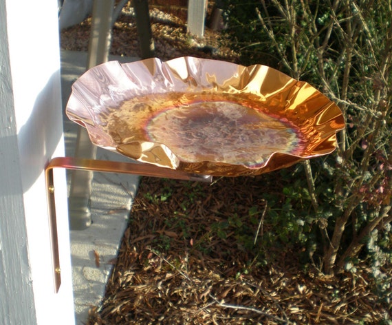 Deck Or Post Birdbath Or Bird Feeder Made With Solid Copper Etsy
