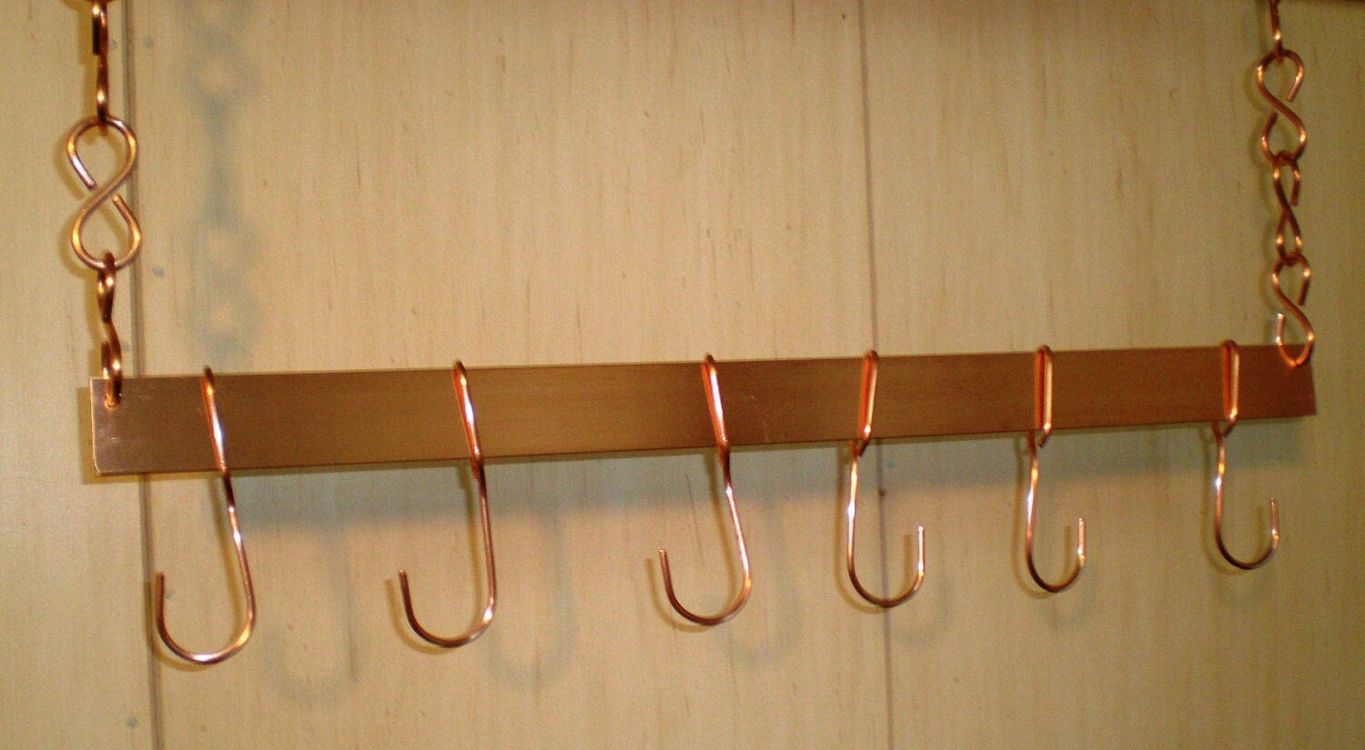 24 Inch BRUSHED Bar Pot Rack with solid copper chain and 6 Etsy