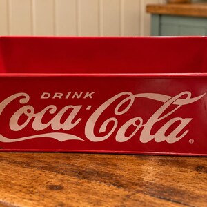 Coca-Cola Red Metal Planter Box, Drink Coca-Cola Logo, 18 Inch