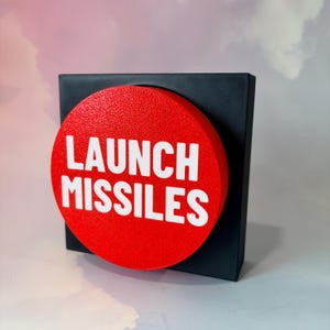Oversized Missile Launch Button - Funny Fidget Clicker Desk Toy for Gamers