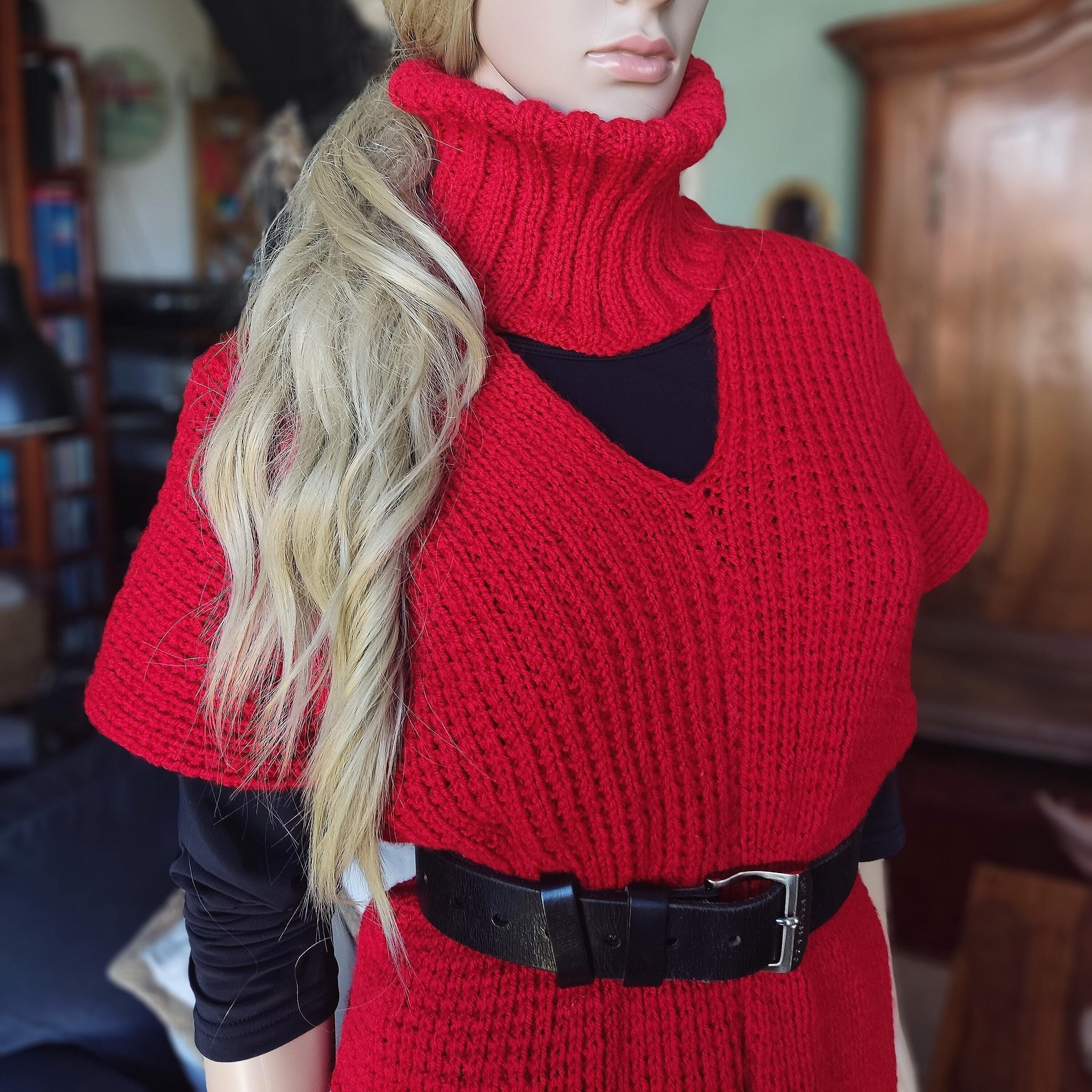 Poncho con frange rosse - Italia Poncho con frange rosse - Italia