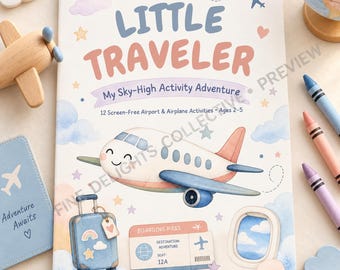 Little Traveler Airplane Activity Book, Screen-Free Airport Adventures (PDF Download)