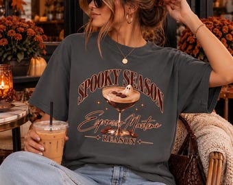 Espresso Martini Halloween T-Shirt, Spooky Fall Cocktail Graphic Tee