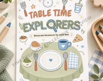 Restaurant-Aktivitätenbuch für Kleinkinder zum Ausdrucken, Bildschirmfreies Beschäftigungsbuch, Aktivitäten für Kinder beim Essen, Sofort-Download
