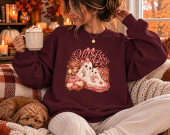 My Boo Ghost Sweatshirt, Girly, Fall Crewneck