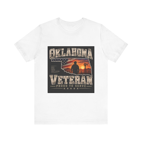 Oklahoma Veteran sunset silhouette T-shirt | Proud to Serve