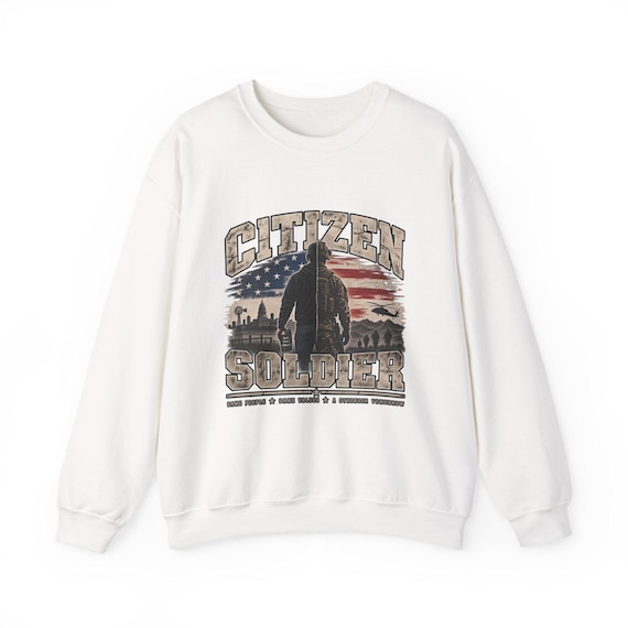 Citizen Soldier sweatshirt | American flag silhouette, military theme