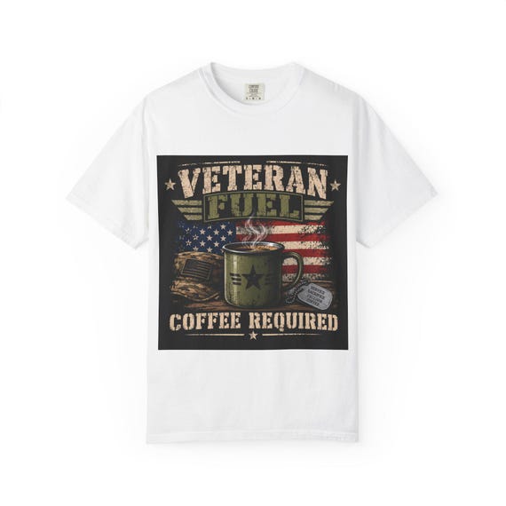 Veteran Fuel Coffee Required T-shirt | Military Flag Mug Design